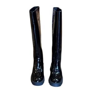 Aerosoles Black Patent Knee-High Boots Size 6.5 New No Box